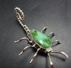 AUDACIOUS Sterling Silver SCORPION PIN/BROOCH with Sonoran Gold TURQUOISE