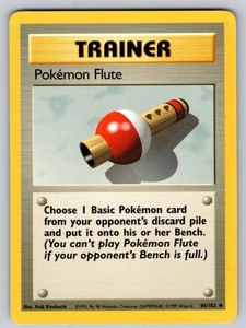 Pokemon Flute 86/102 Base Set Unlimited Uncommon Trainer
