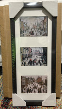 IMPRESIÓN ENMARCADA LS LOWRY A LANCASHIRE VILLAGE. PLAZA A PROCESSION A VILLAGE NUEVA