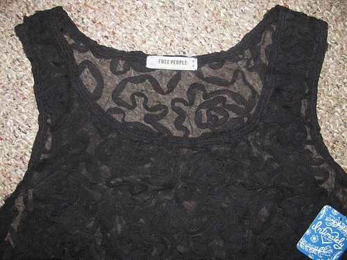 NEW! FREE PEOPLE Ribbon Dancer Rose Maze MESH TOP M - Picture 2 of 3