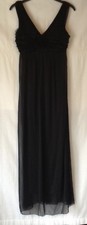 NEW LADIES UK 10 STRAPPY BLACK LINED CHIFFON LONG DRESS *LAST 1*SALE*PARTYWEAR