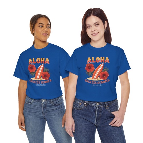 Beach Vibes T-Shirt | Summer Ocean Waves Tee | Retro Aloha endless summer Shirt - Picture 54 of 85