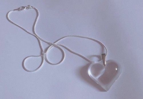 PENDANT -LALIQUE LARGE CLEAR HEART PENDANT & 18" SILVER CHAIN -BOXED STUNNING! - Picture 7 of 10
