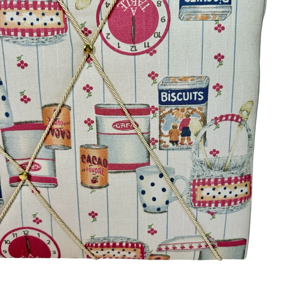 Vintage Hand Made Fabric Notice Board In Vintage Fabric Cottagecore - Image 3 of 4