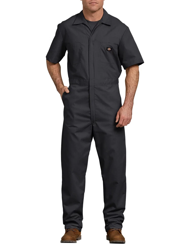 Mono Dickies para hombre ropa de trabajo mono de manga corta frontal a presión 33999