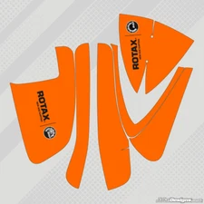 FLUORESCENT ORANGE STYLE DD2 AIRBOX STICKER KIT - ROTAX - KARTING