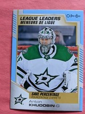 2020-21 OPC BLUE BORDER-LEAGUE LEADERS-ANTON KHUDOBIN-DALLAS STARS