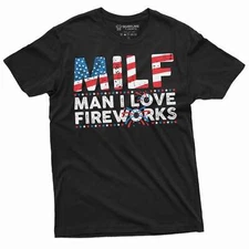 usa fireworks shirt Funny 4th of July Tee Patriotic US Birthday tee MILF shirt