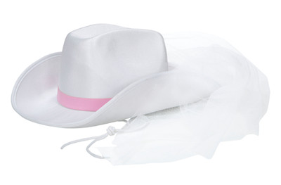 BACHELORETTE PARTY WHITE COWBOY HAT ~ Wedding Bridal  display picture 3