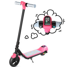 S4 Foldable Kid Electric Scooter 8.7mph 5Miles 110W Motor Bluetooth Speaker Pink