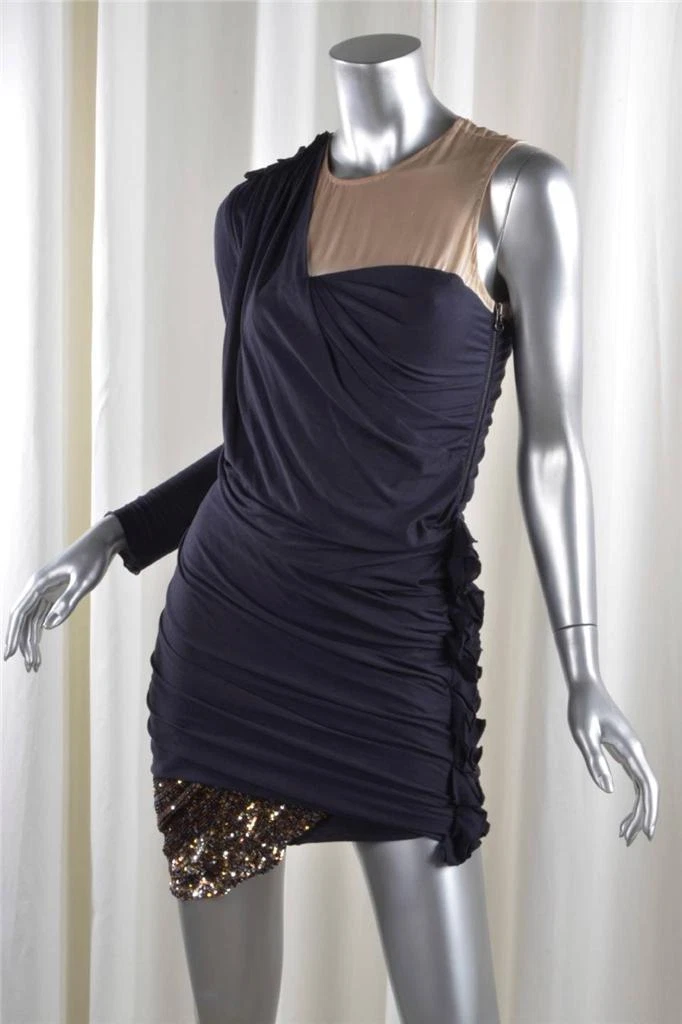 Navy silk dress cheap