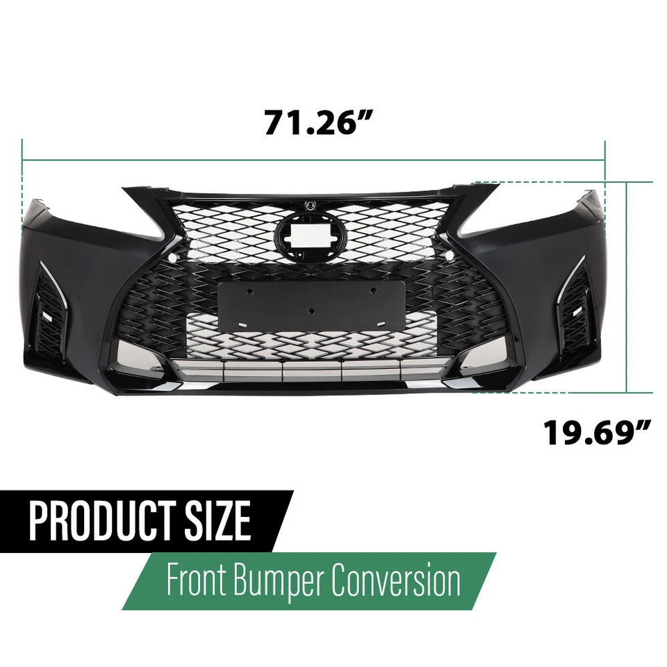 Fit For 06-13 Lexus IS250 IS350 Front Bumper Body Kit Conversion To 21+ F-Sport - Image 3 of 4