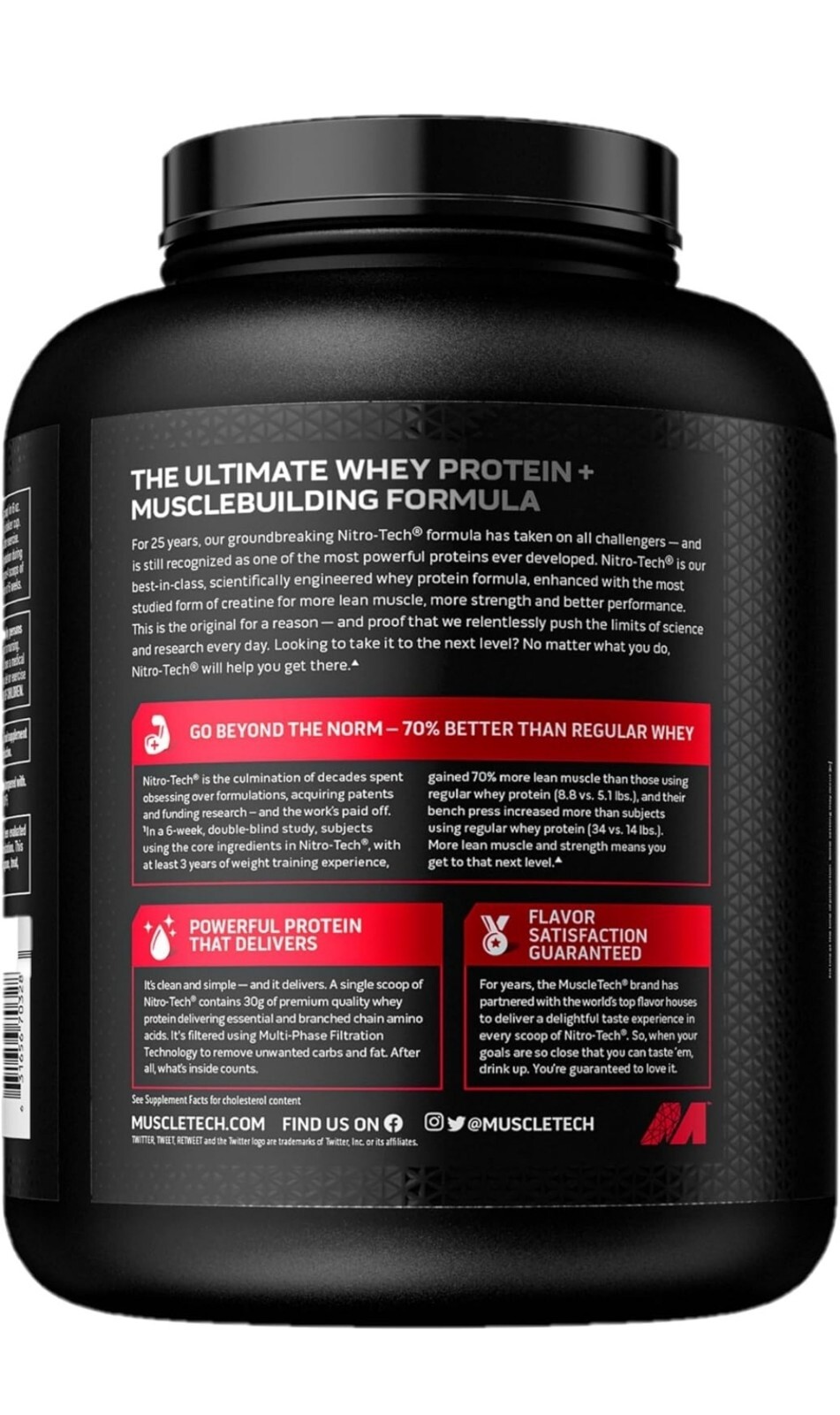 Muscletech Nitro Tech Whey Protein Milk Chocolate 4 lbs INSTITUTO