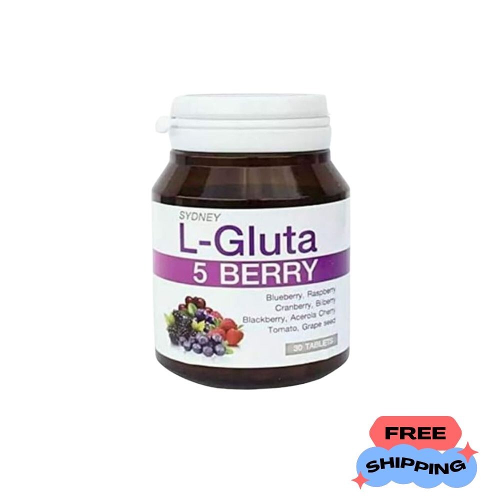 L- Gluta 5 Berry Plus Vitamin C Zinc Glutathione Antioxidant Bright Skin  30tab