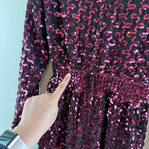 Vintage Lilli Diamond of California Sequin Maxi Dress Burgundy Pink Whimsigoth - Picture 11 of 20