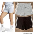 NWT Ladies Adidas 3 Stripe Shorts, Black Or Blue #184900