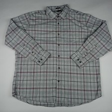 EDDIE BAUER Long Sleeve Button Up Flannel Shirt Plaid Men's Size XL Gray