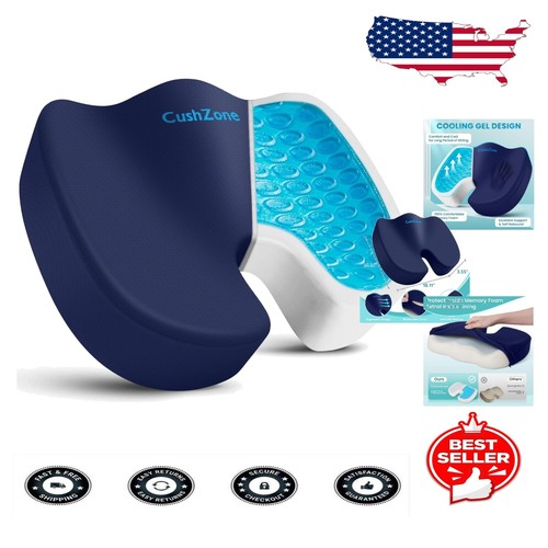 Enhanced Comfort X-Large Seat Cushion with Washable Cover for Sitting Relief