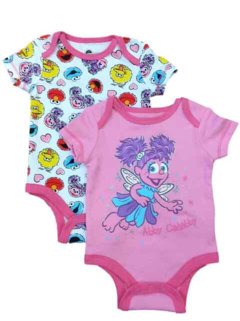 NEW Sesame Street 2 Pack Bodysuit Infant Baby Girl