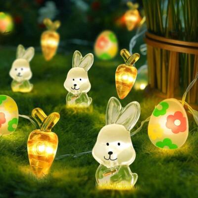Lantern String Lights 1.5m 10LED Easter Bunny, Egg,Carrot, Chick F Kids EASTER