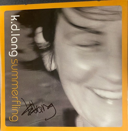 K. D. LANG PERFECTLY SIGNED ALBUM COVER WITH JSA COA. THE BEST ON EBAY!