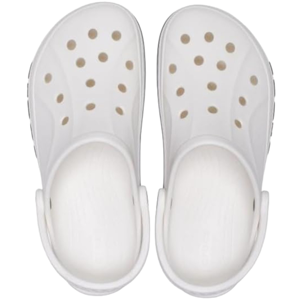 Crocs Adult Bayaband Clog Slip On Sandals White/Navy Men display picture 1