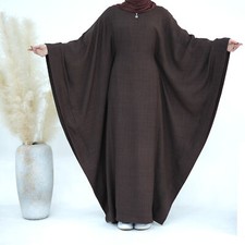 Long Dress Batwing Sleeve Abaya Muslim Women Kaftan Dubai Maxi Robe Formal Party
