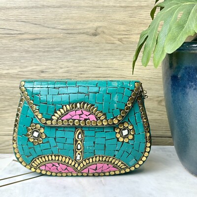 Vintage Boho Chic Clutch Boho Mosaic Vintage Inspired Evening