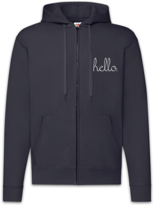 Hello II Zipper Hoodie Fun Geek Nerd Computer Scientist Social Interaction Hallo