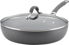 Deep Hard Anodized Non-Stick Pan with Lid - 1...