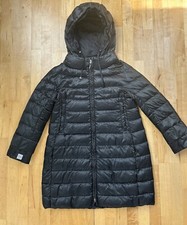 Max Mara The Cube Black Womans Hooded Puffer Coat Reversible Size Medium 