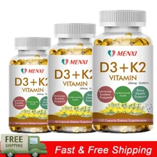 Vitamin D3 10000 IU + K2 MK7 250mcg tablets Immune support strong bones 10-120Pc
