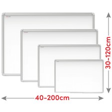 ALLboards Lavagna Bianca Magnetica con Cornice Allu Scrivibile [12xDIMENSIONI]