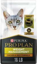 Purina Pro Plan Adult Weight Management Chicken  Rice Formula Dry Cat Food,16lb