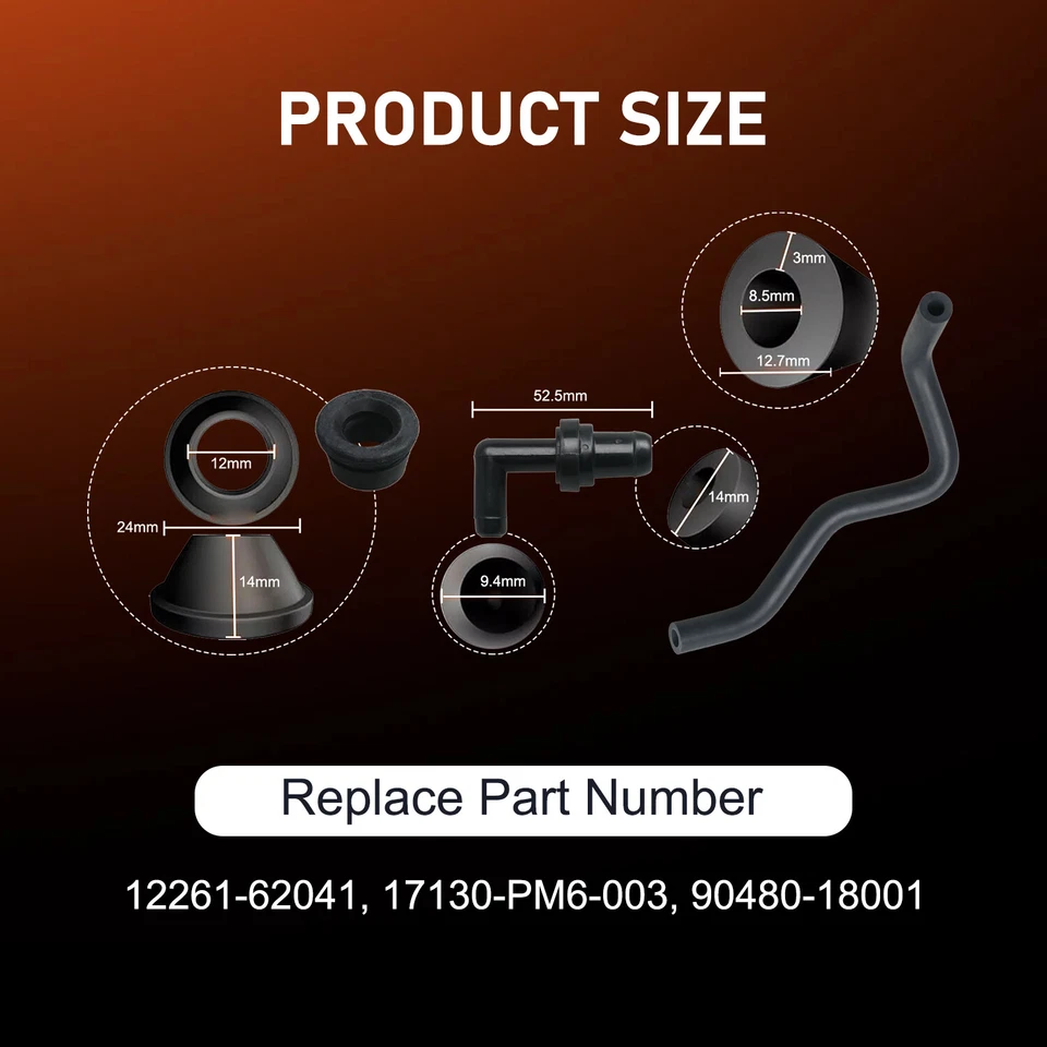 Nuevo kit de junta de manguera de válvula PCV de 90° para Toyota T100 3.4 V6 VCK21 90480-18001 1998 Foto 3 de 4