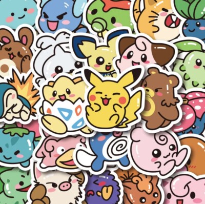 53pcs Pokemon Stickers Collection PVC Waterproof Matte Finish