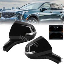 Electrical Black Door Wing Mirror with Lamp For Cadillac XT4 2019-2022 L&R
