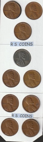 1940  thru  1949   P+D+S   30 coin  SET   ABE LINCOLN CENTS  VERY FINE condition