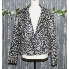 NWT Crazy Train Leopard Print Moto Jacket Siz...