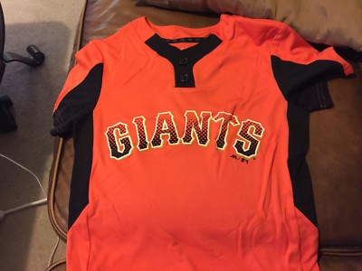 Maillot Giants Majestic Cool Base - Taille Small Youth, Orange Et Noir, Neuf