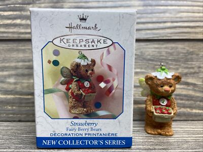 Vtg 1999 Hallmark Keepsake Ornament Strawberry Fairy Berry Bears Wings #1
