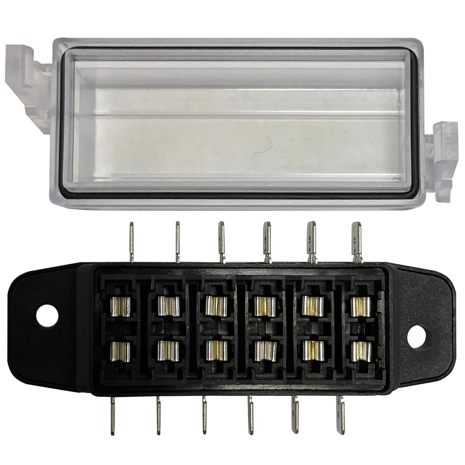 6 Way ATO / ATC Blade Fuse Block Panel With Cover - Car Truck ATV Boat RV - Image 2 of 4