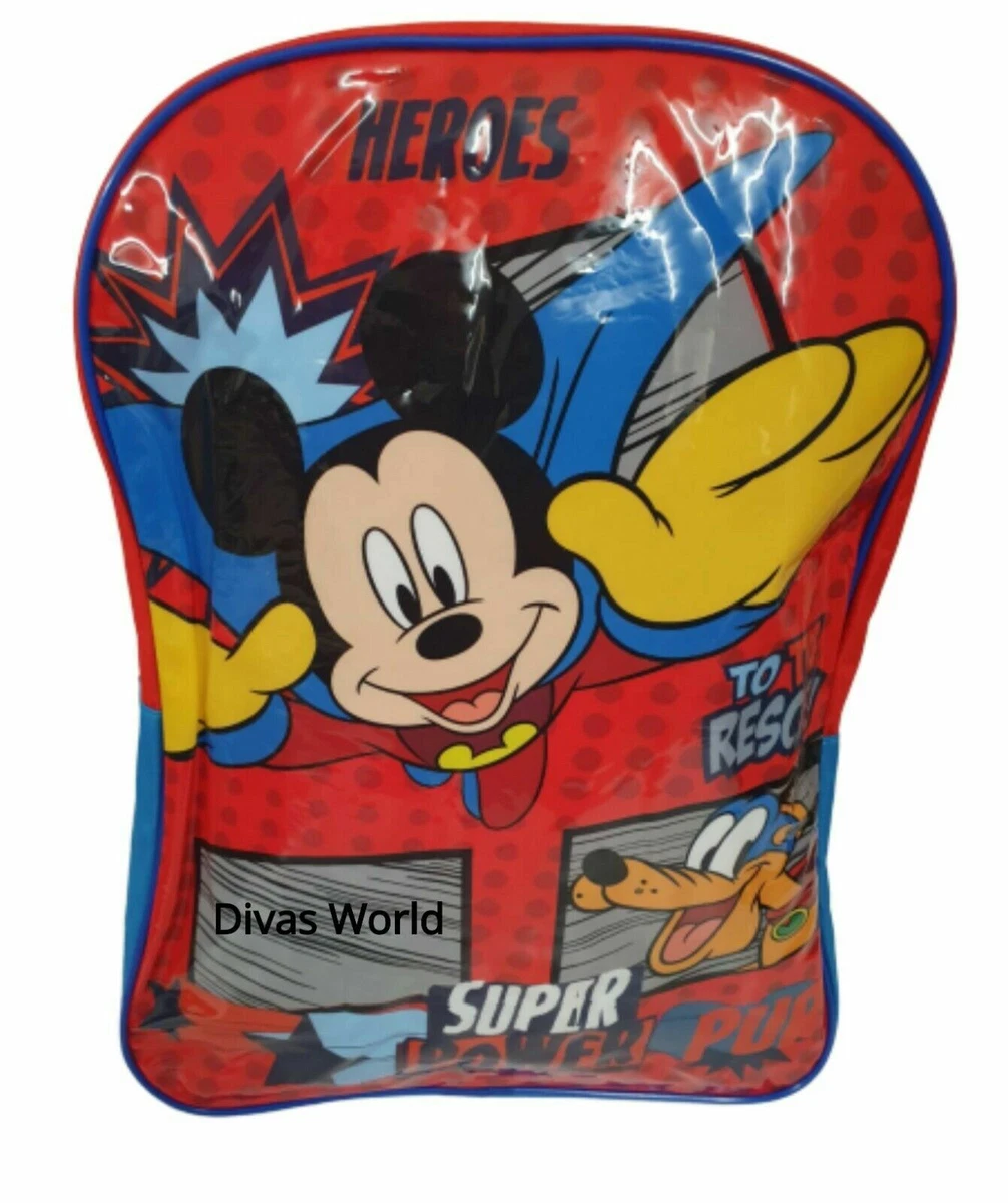 Disney Mickey Mouse Backpack Super Power Heroes Kids School Bags Travel Primark