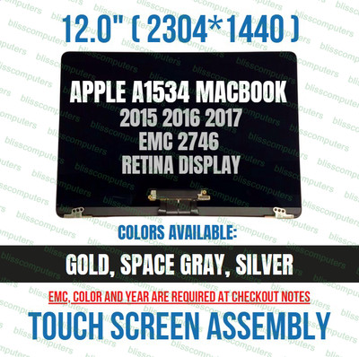Apple Assembly 12'' MacBook Retina Gold A1534 661-02248 661-04745 661-06787