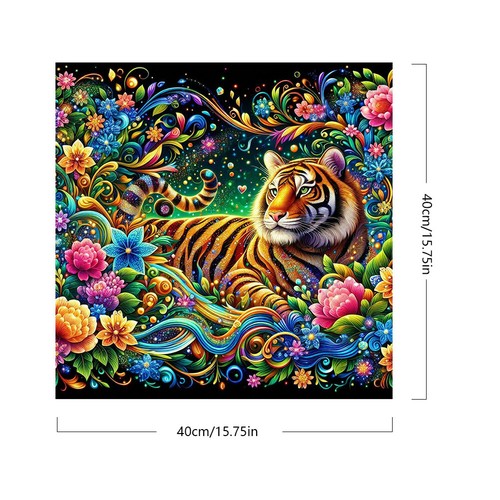 Malen-nach-Zahlen-Set auf Leinwand, DIY-Ölkunst, Tigerbild, Heimwanddekoration, - Bild 3 von 6