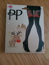 Pretty Polly Reindeer Tights Black One Size