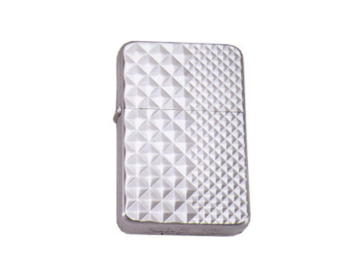 Gas Feuerzeug Lighter Silber chrom Deluxe Design plus mit Geschenkbox No 4065
