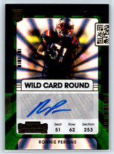 Ronnie Perkins 2021 Panini Contenders Rookie Ticket Wild Card AU #191 Patriots