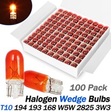 100pcs 194 Halogen Signal Wedge Bulb 12v 3w T10 168 Amber Light Turn Lamp Marker