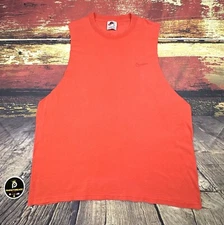 VTG 90s NIKE Tank Top Muscle Shirt Mens Large USA Swoosh Workout Gym Jock Orange